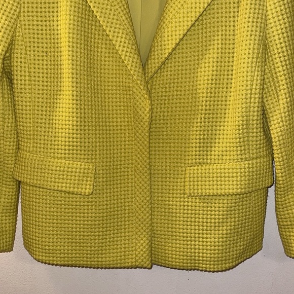 🌹ANN TAYLOR BRIGHT CHARTREUSE BLAZER - Picture 4 of 8